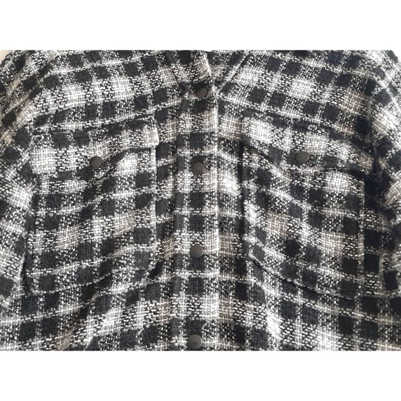 Zara Plaid Heavyweight Oversized Raw Hem Comfy Grunge Fall Outdoor XS Shacket - Picture 4 of 8
